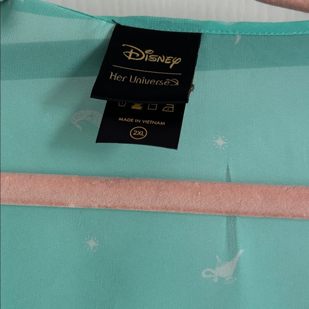 Disney Teal Peacock Feather Open-Front Kimono - Picture 5 of 6
